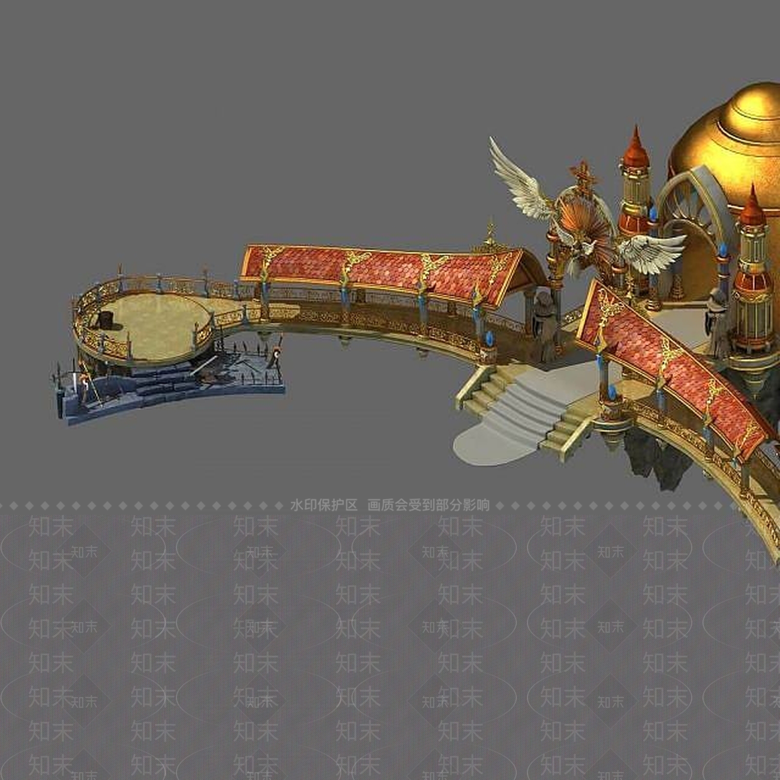 现代游戏场景城堡3D模型下载【ID:1188914594】