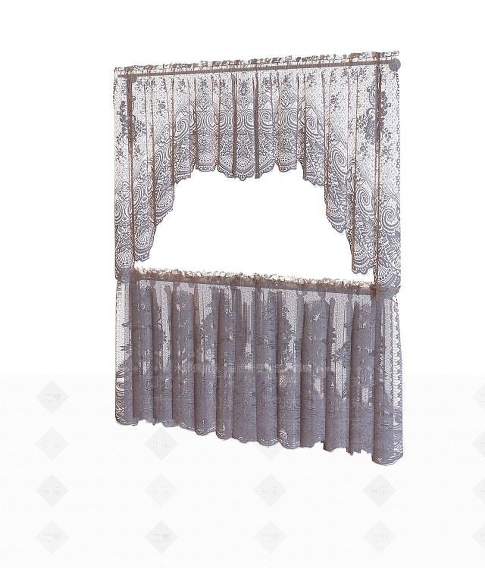 现代印花窗帘3D模型下载【ID:1188917076】
