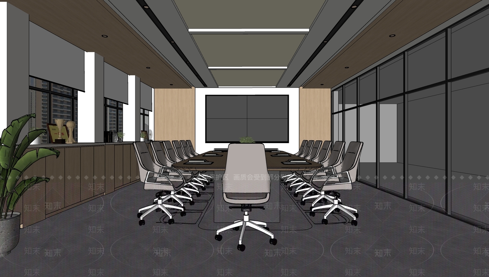现代会议室SU模型下载【ID:1188919063】