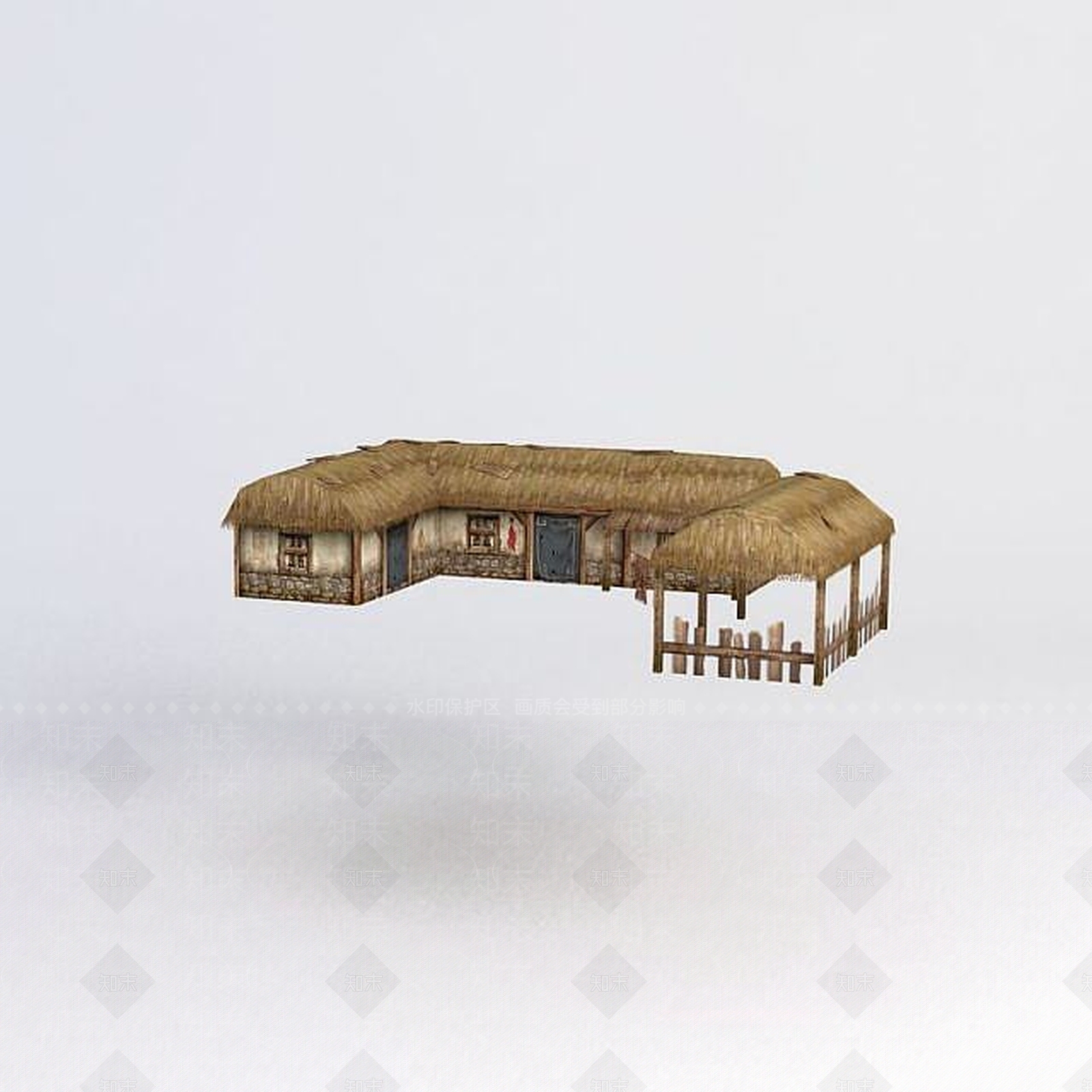 现代游戏茅草屋3D模型下载【ID:1188919172】