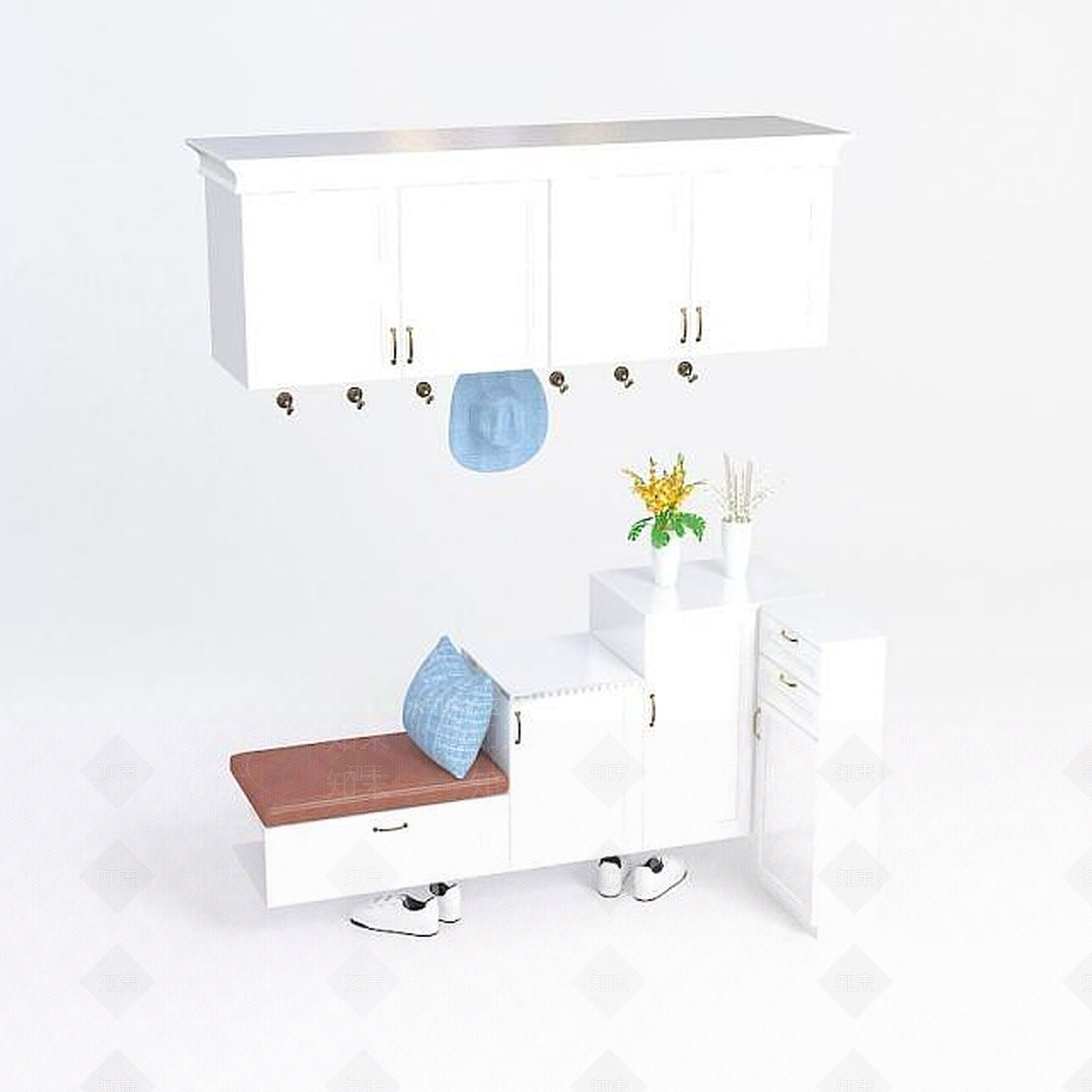 现代玄关鞋柜3D模型下载【ID:1188919502】