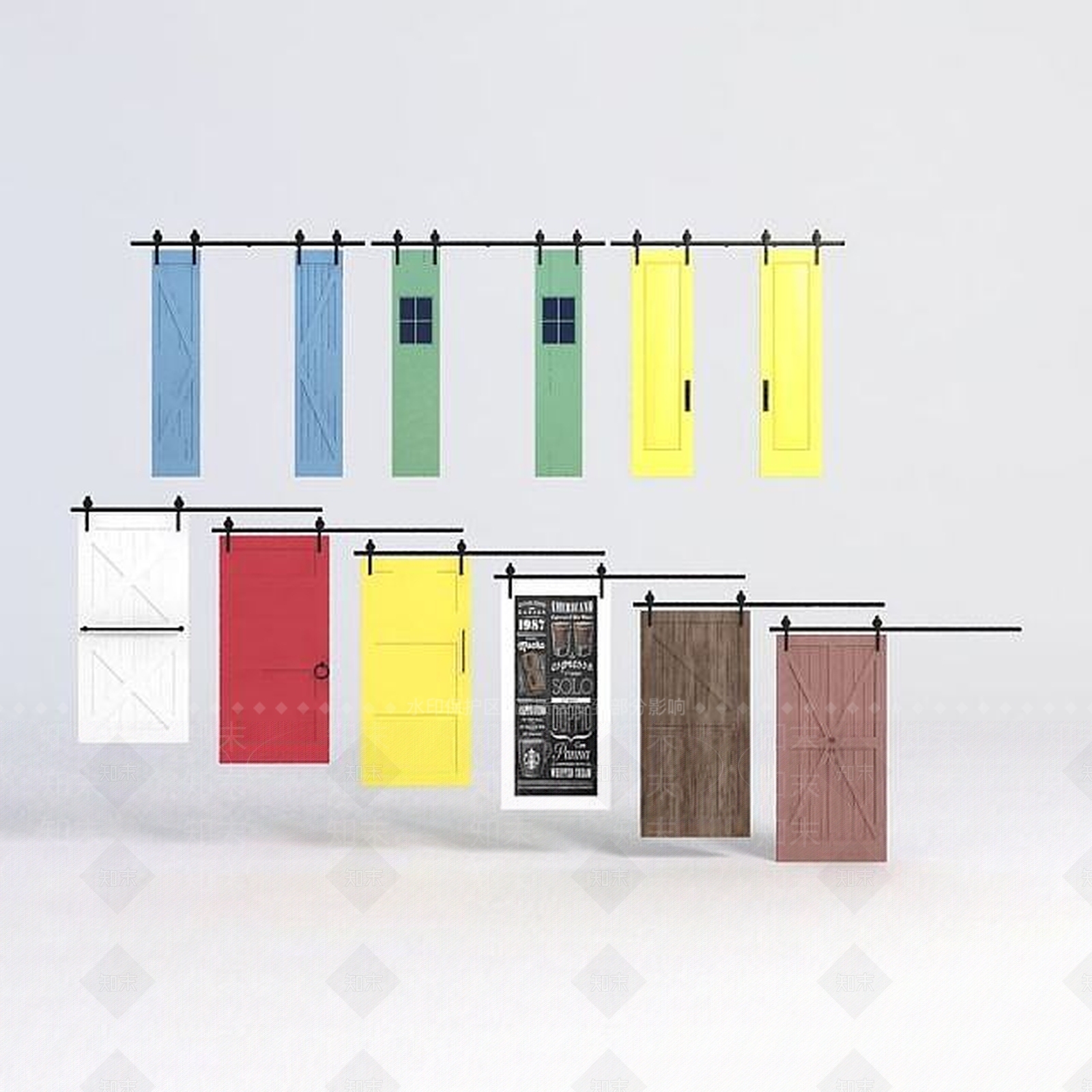 北欧移动门3D模型下载【ID:1188919529】