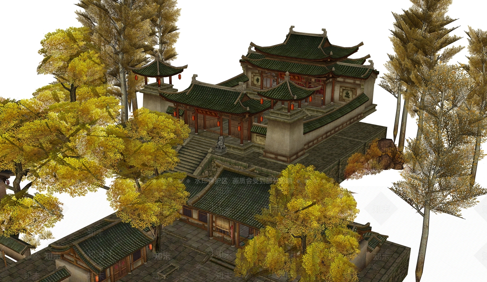 中式古建筑SU模型下载【ID:1188921117】