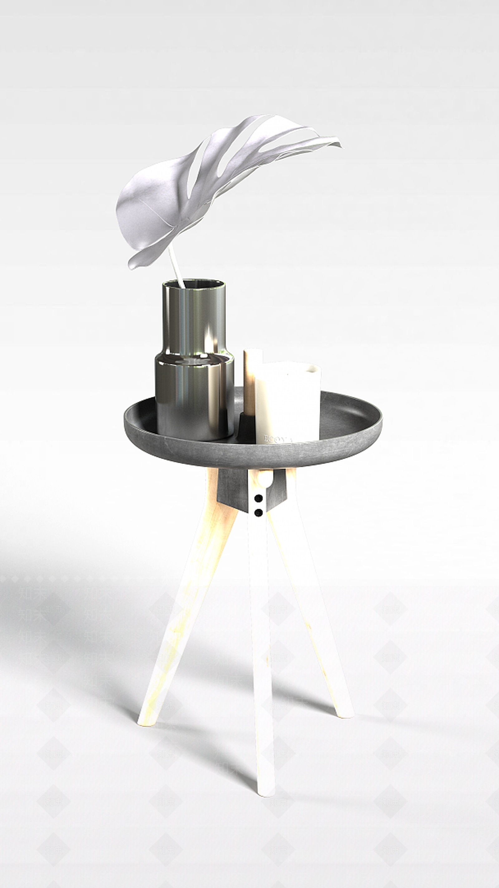 北欧简约边几陈设品组合3D模型下载【ID:1188921899】