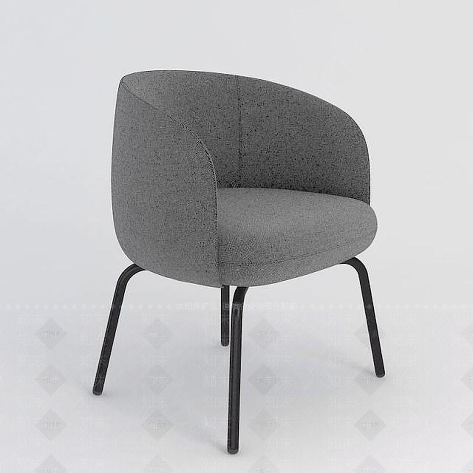 现代布艺单人沙发椅3D模型下载【ID:1188924982】