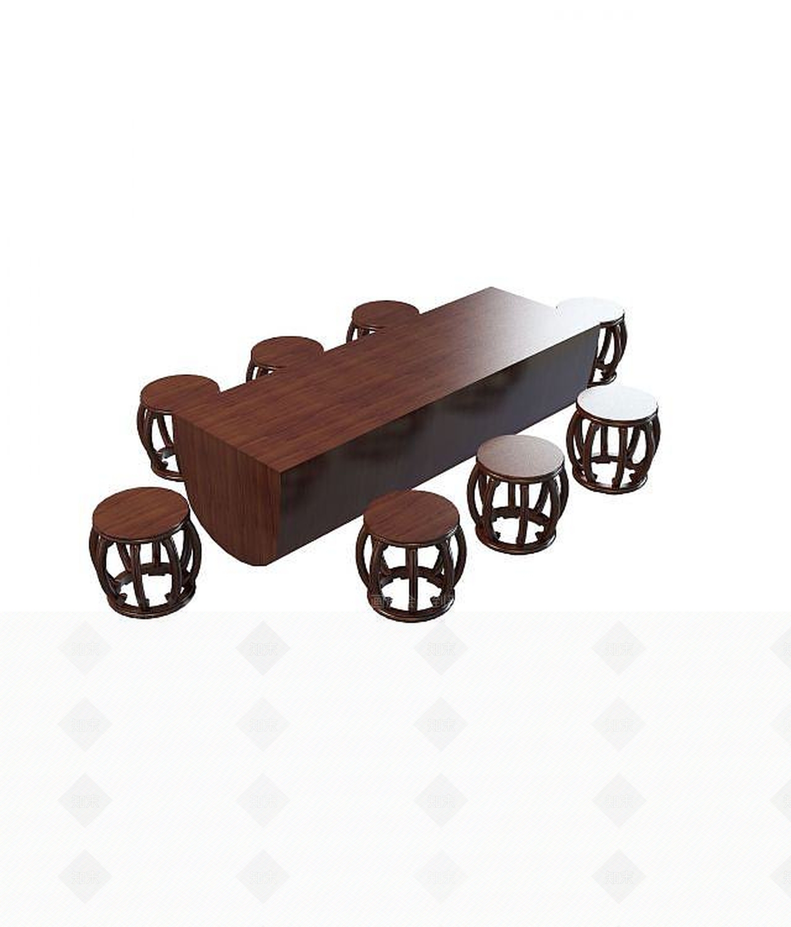 现代餐桌凳子3D模型下载【ID:1188929382】