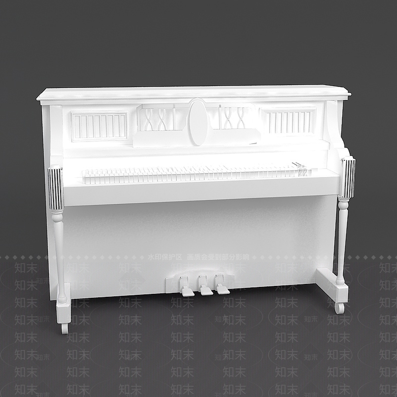 现代钢琴3D模型下载【ID:1188929533】