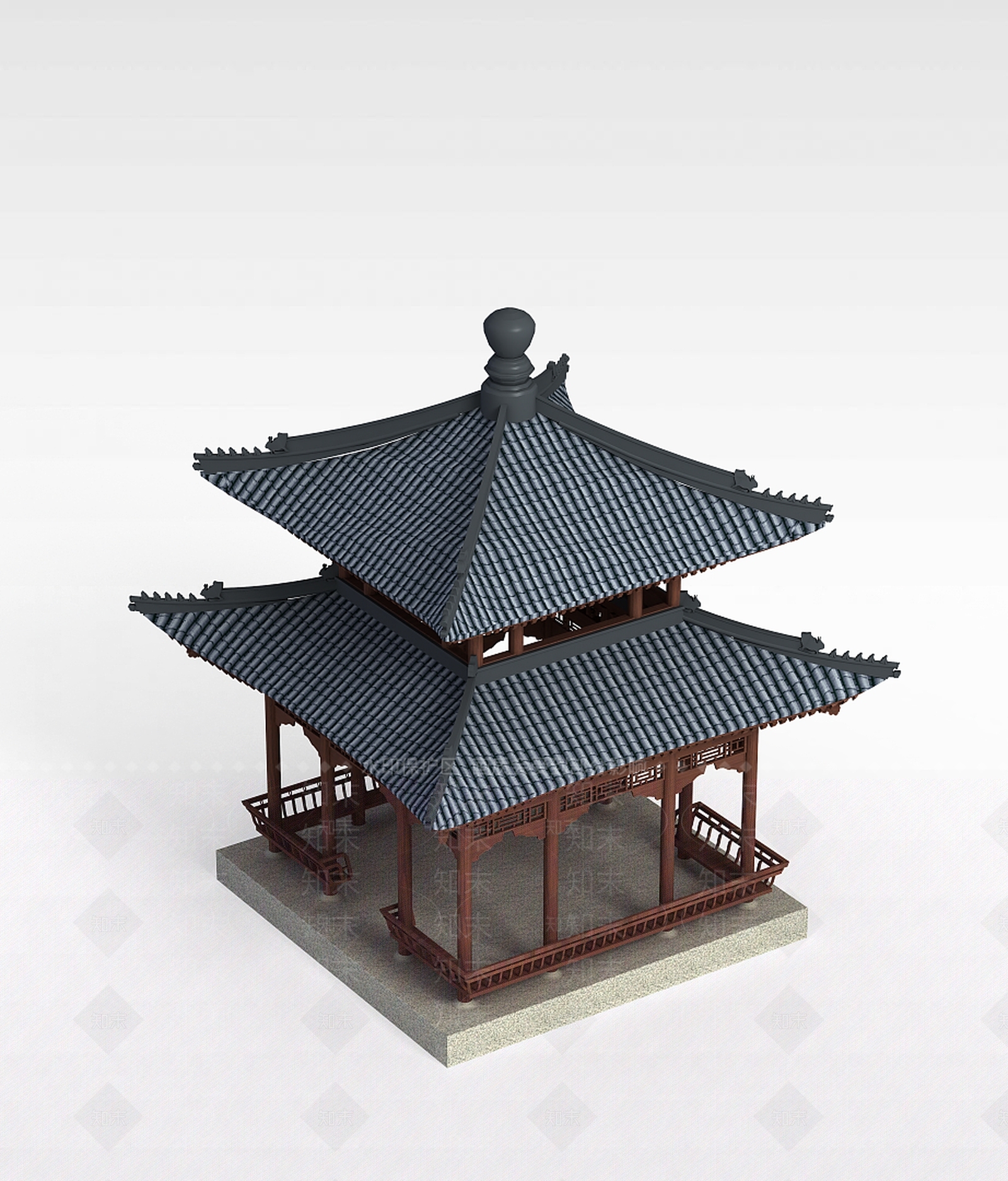 现代仿古亭子3D模型下载【ID:1188929629】