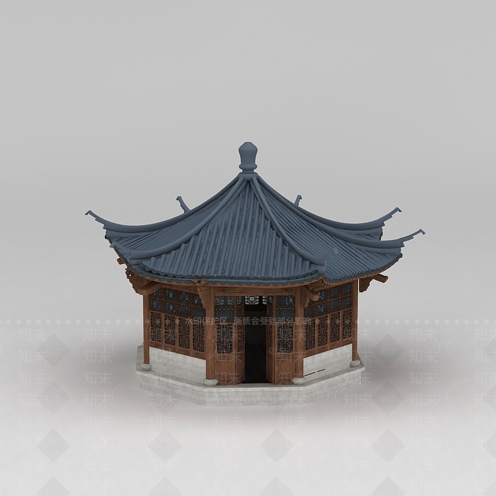 现代古建亭子3D模型下载【ID:1188929749】