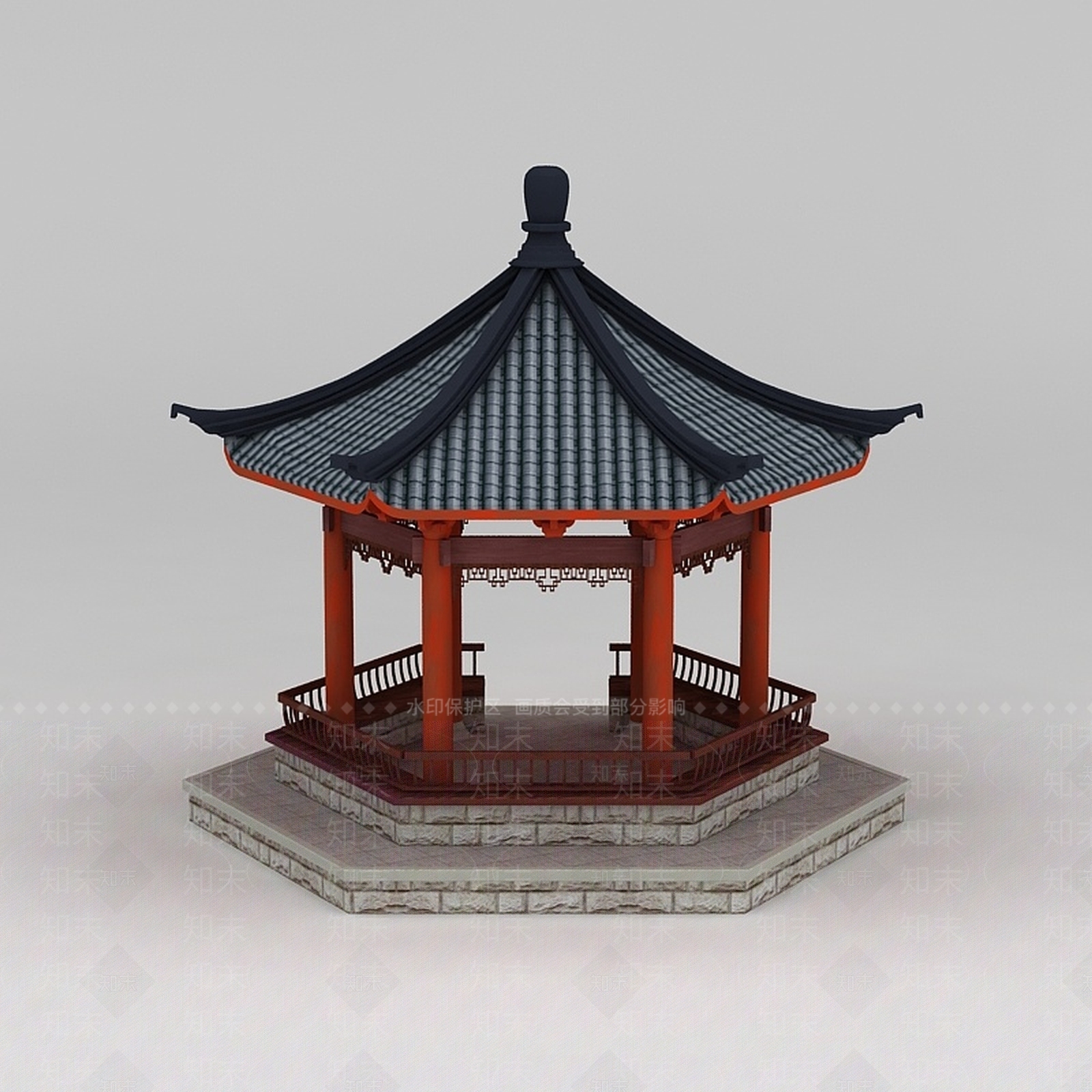 现代古建亭子3D模型下载【ID:1188929967】