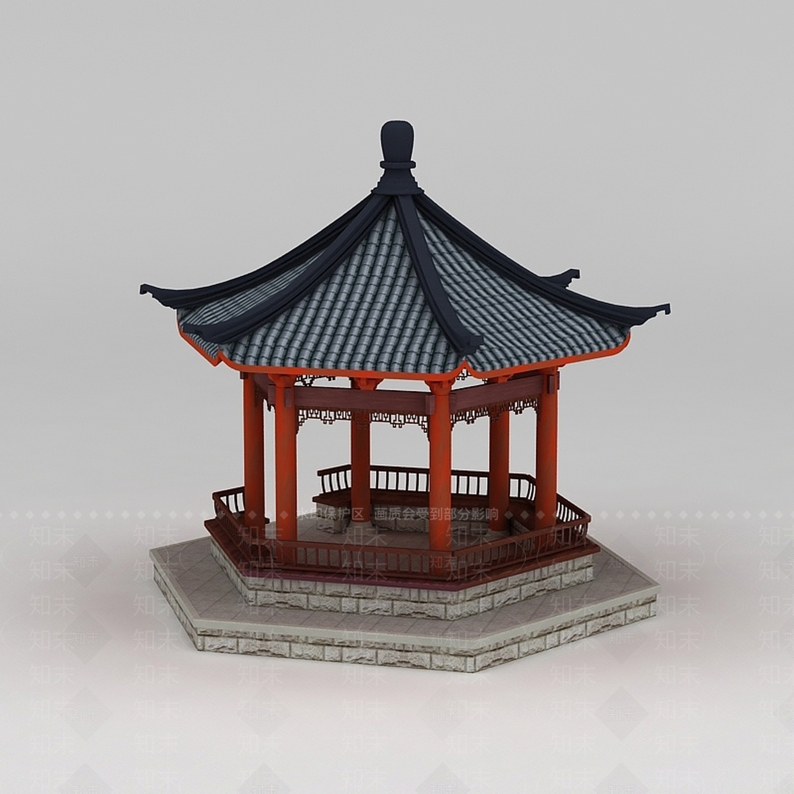 现代古建亭子3D模型下载【ID:1188929967】