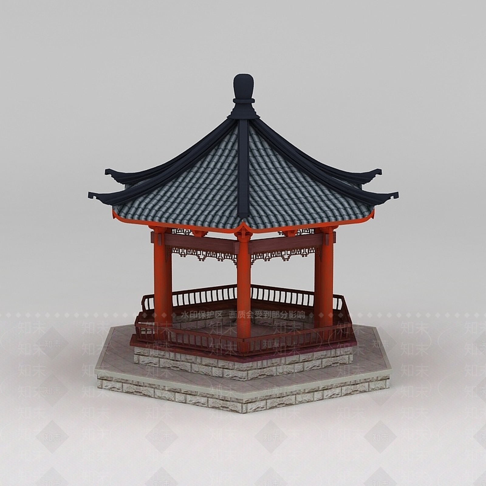 现代古建亭子3D模型下载【ID:1188929967】