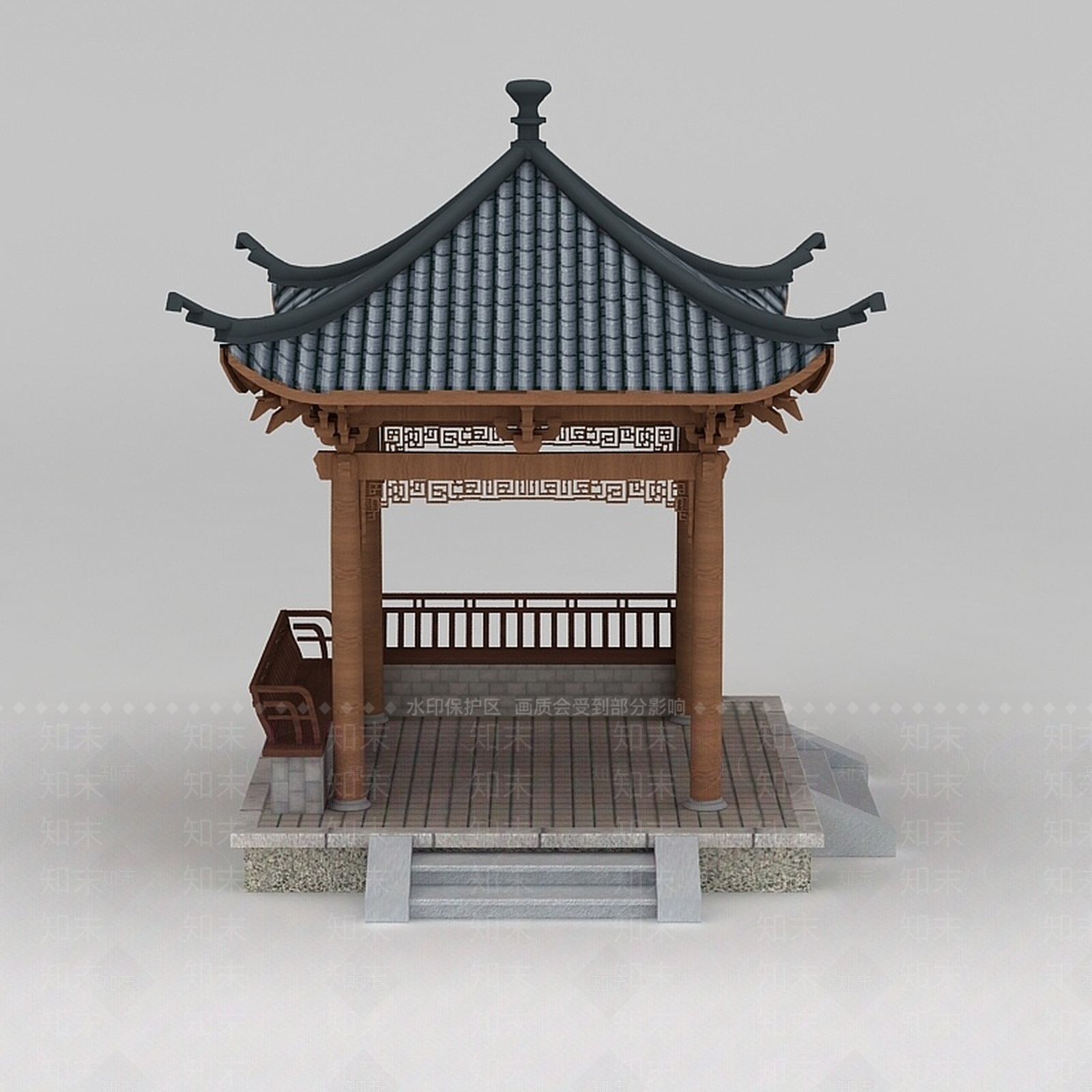 现代古建亭子3D模型下载【ID:1188930028】