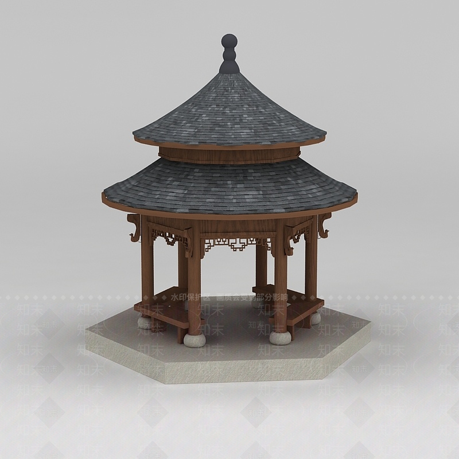 现代古建亭子3D模型下载【ID:1188930150】