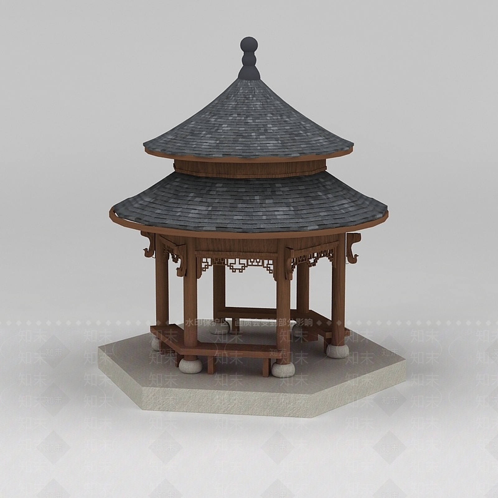 现代古建亭子3D模型下载【ID:1188930150】