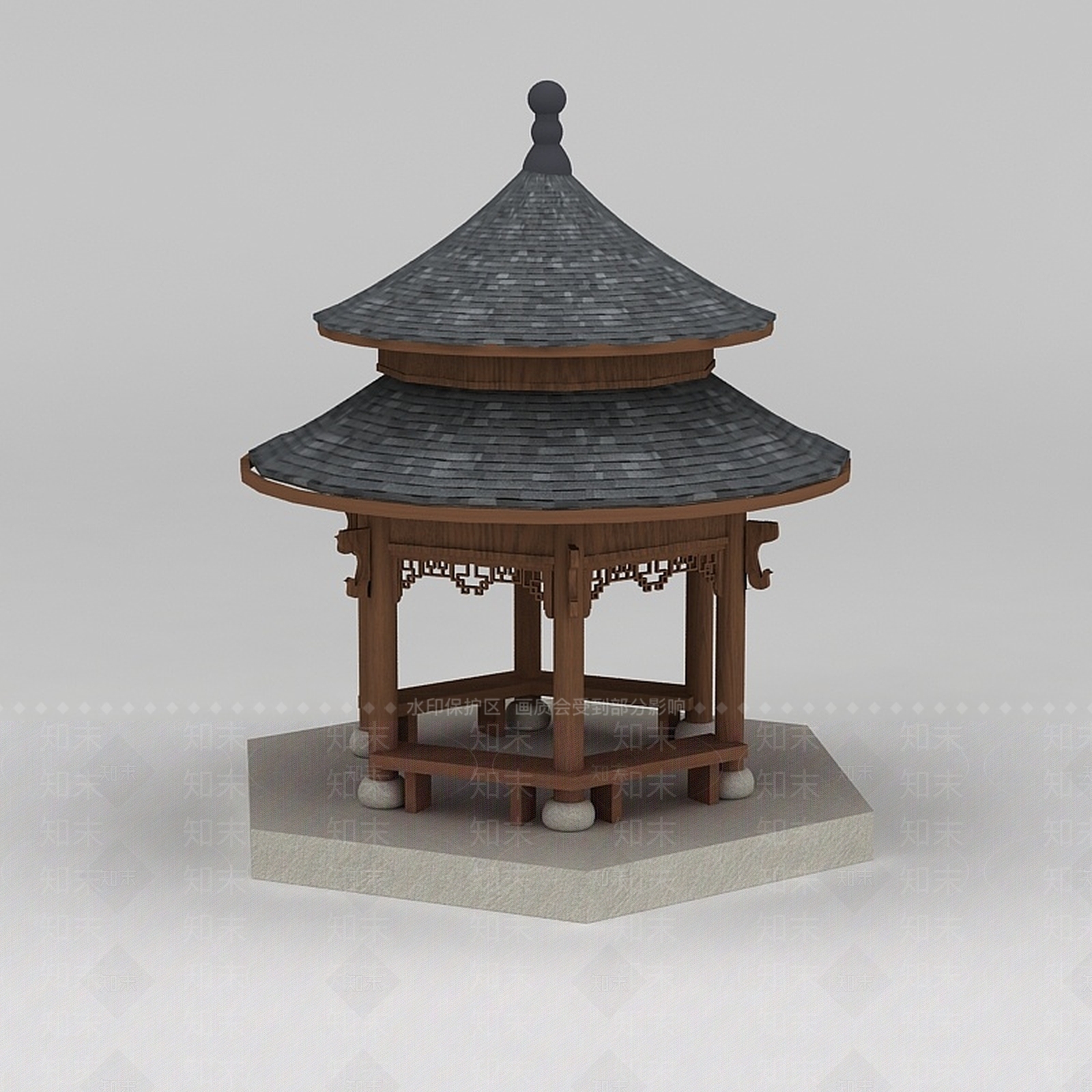 现代古建亭子3D模型下载【ID:1188930150】