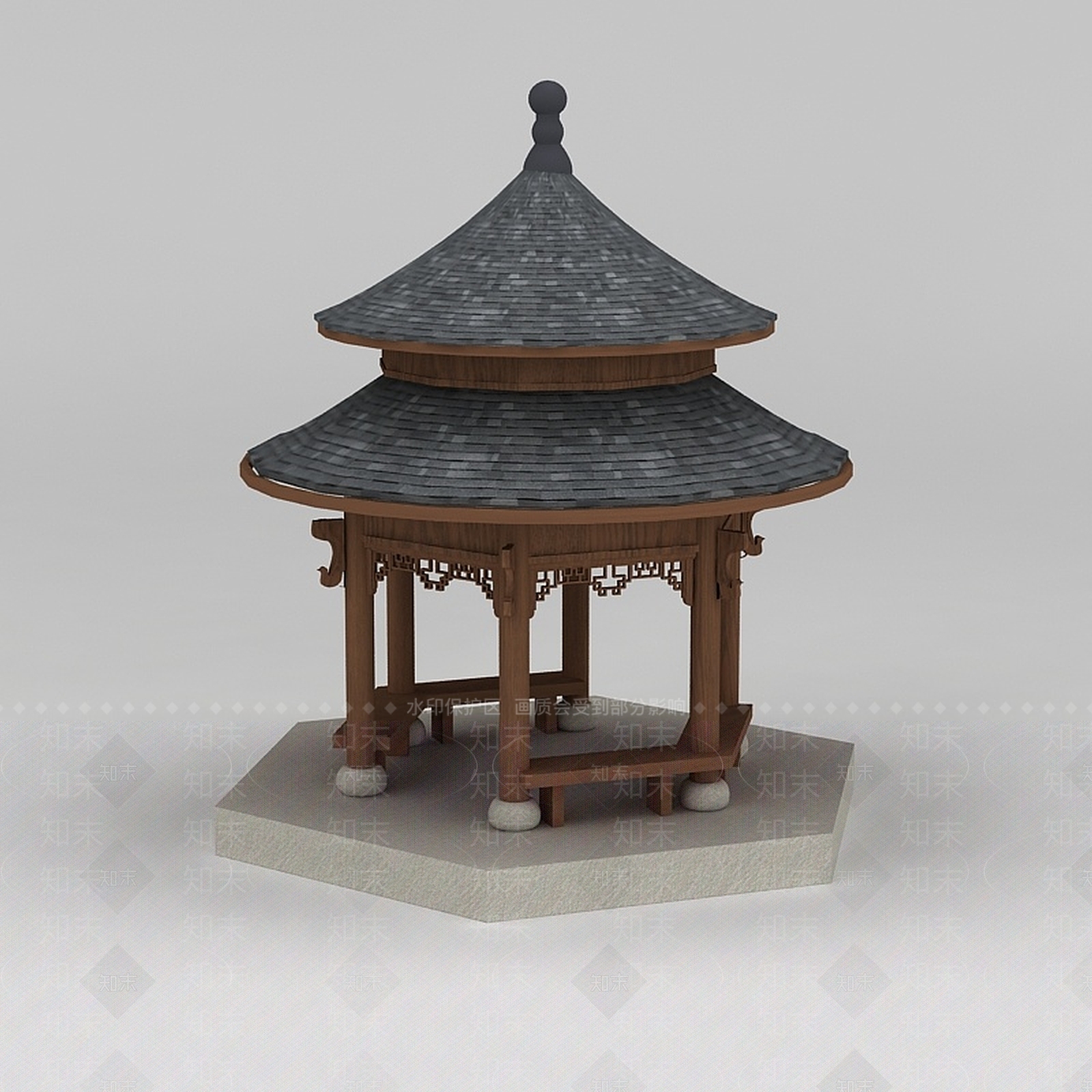 现代古建亭子3D模型下载【ID:1188930150】