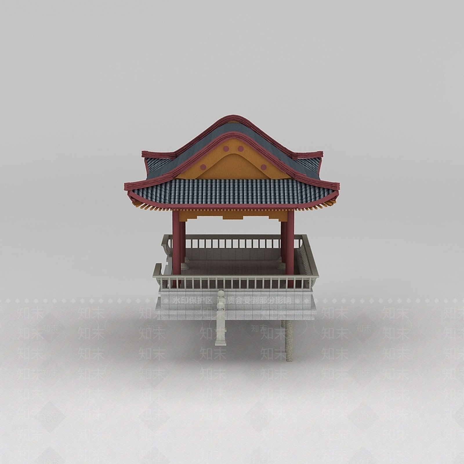 现代公园仿古亭子3D模型下载【ID:1188930246】