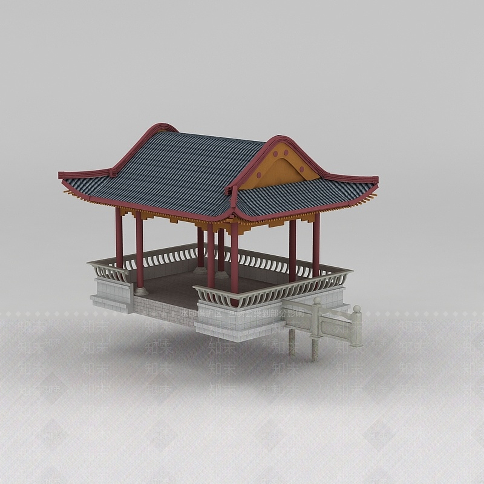 现代公园仿古亭子3D模型下载【ID:1188930246】