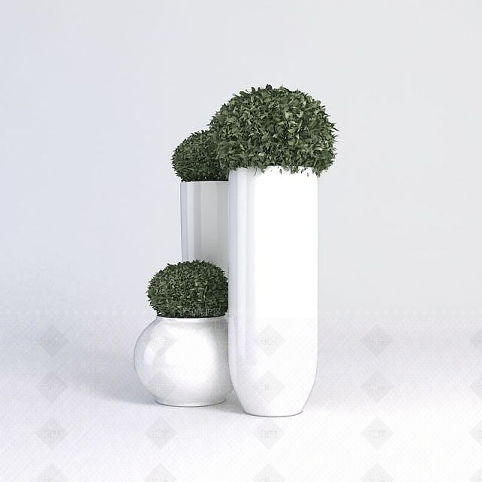 现代花3D模型渲染效果图