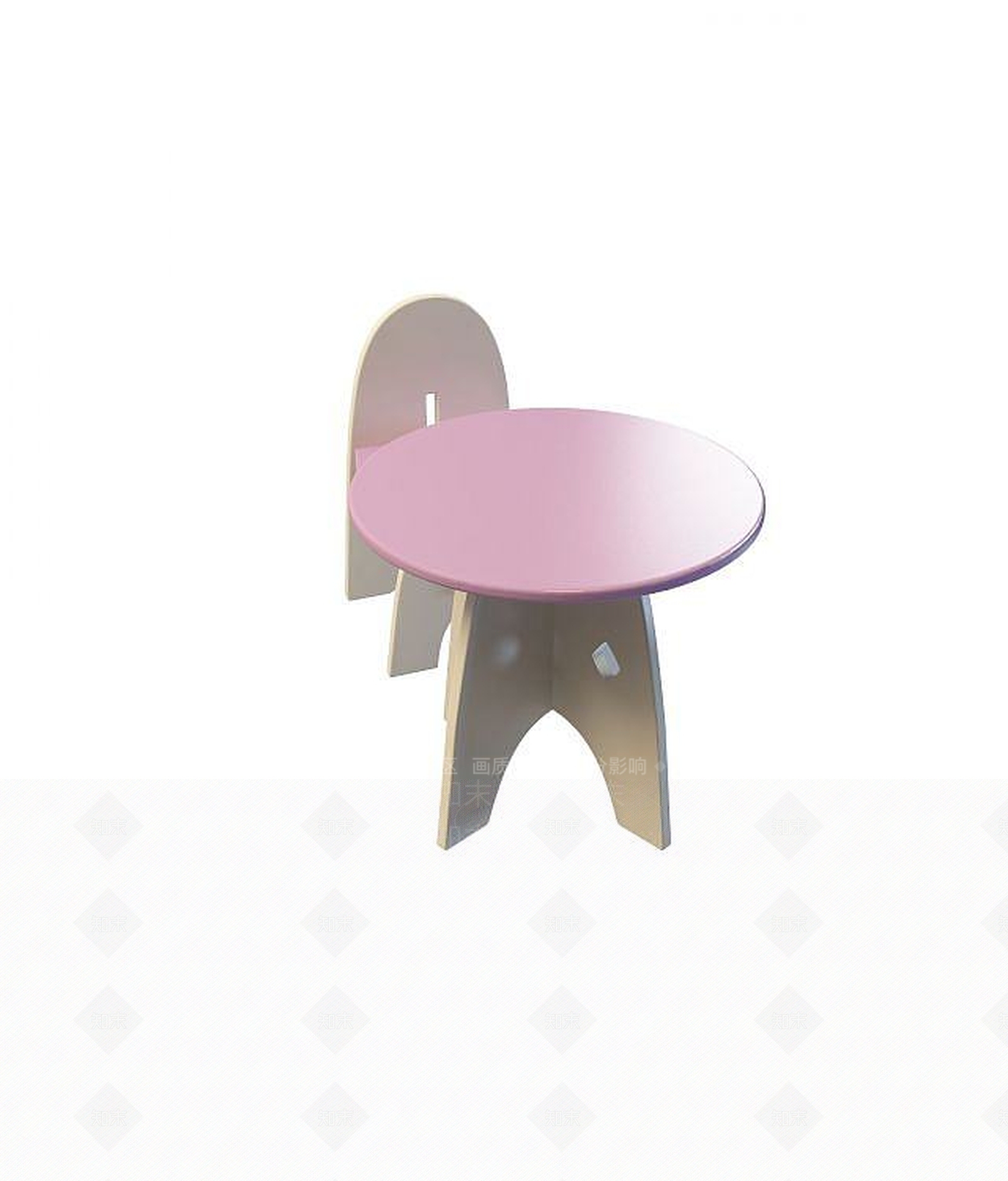 现代儿童桌椅组合3D模型下载【ID:1188930570】