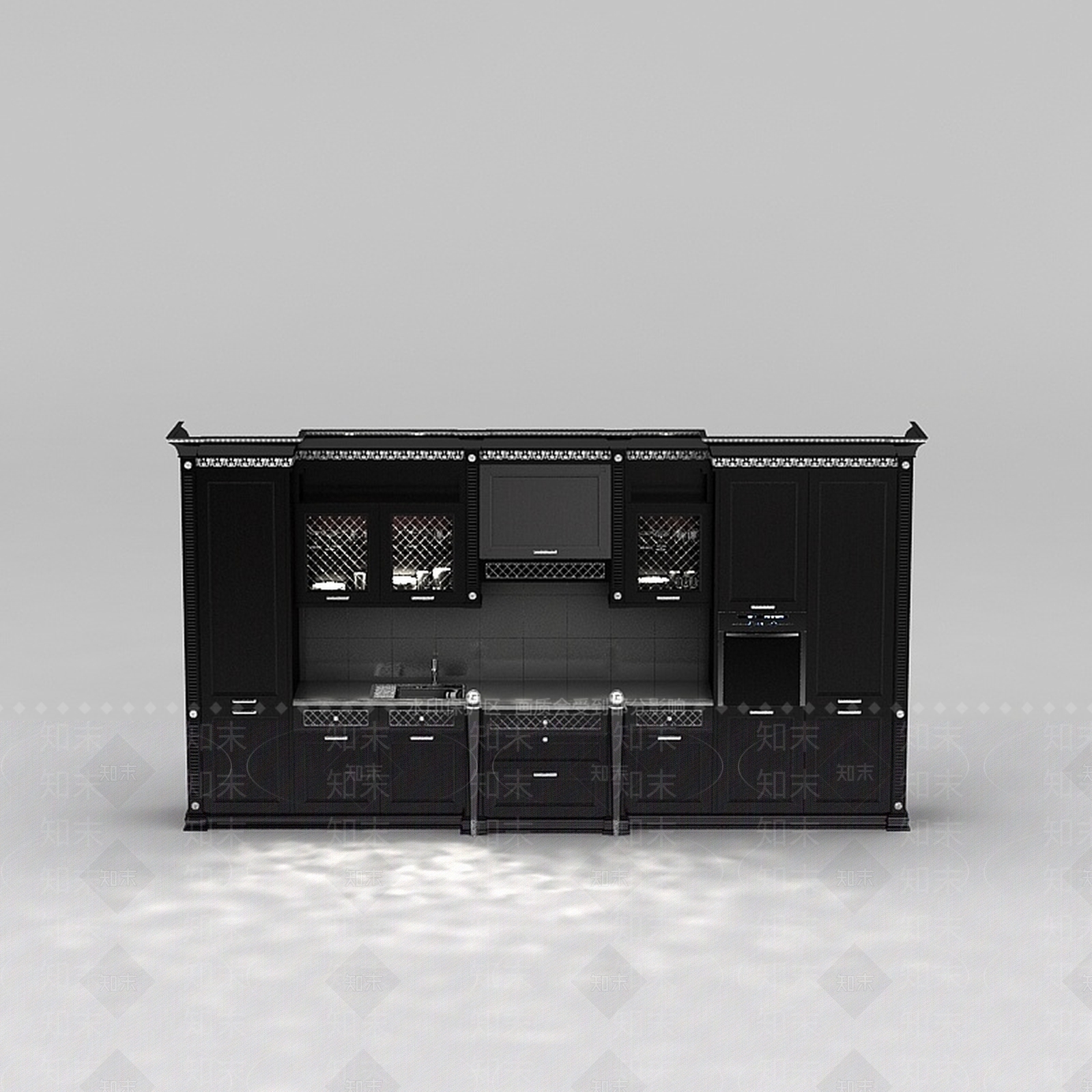 现代橱柜3D模型下载【ID:1188932146】