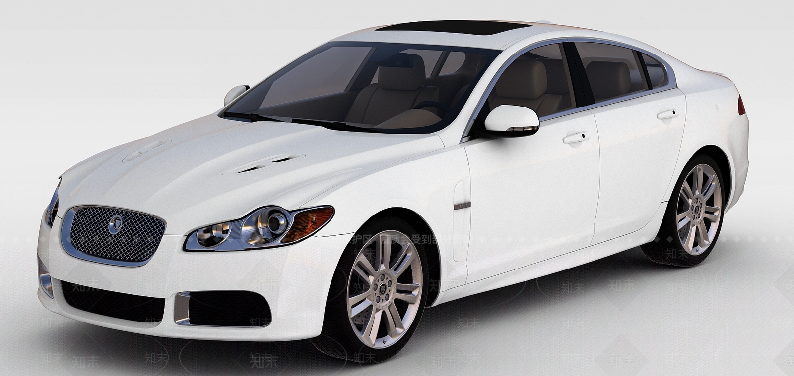 现代白色汽车3D模型下载【ID:1188932678】