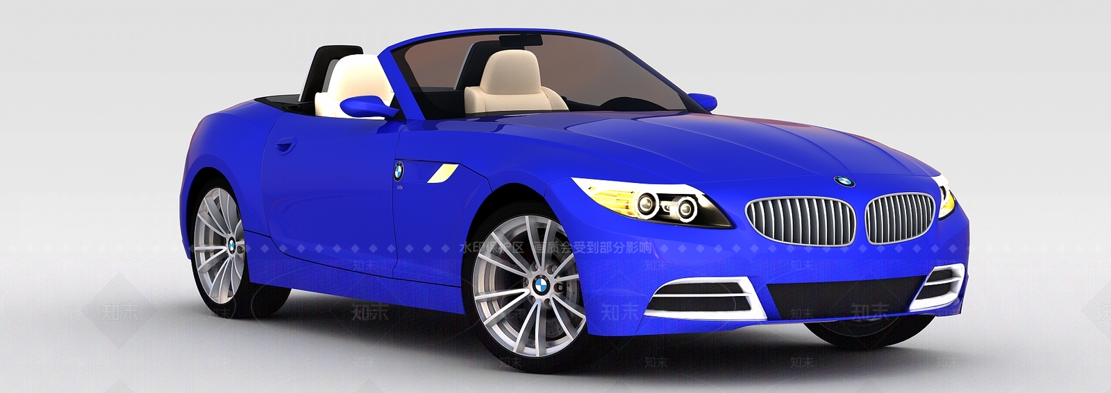 现代蓝色宝马敞篷车3D模型下载【ID:1188932831】