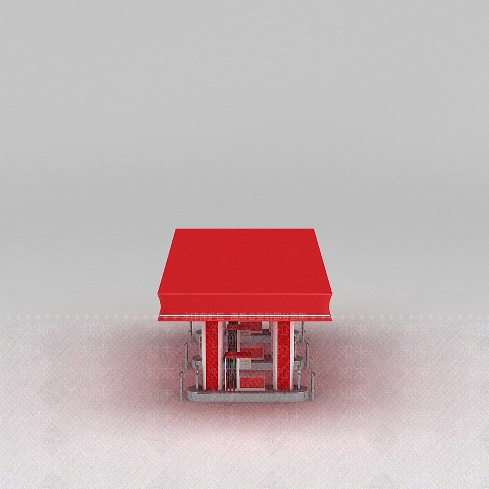 现代加油站3D模型下载【ID:1188933221】