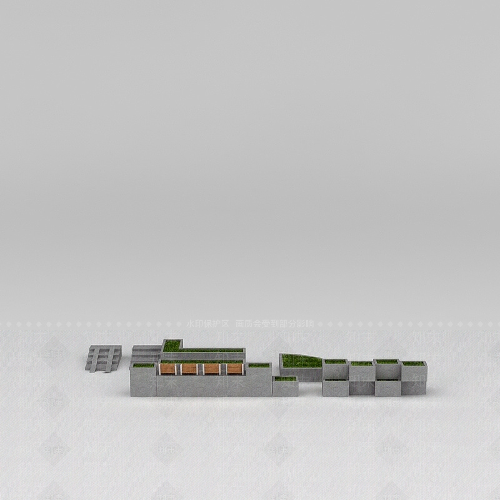 现代道路绿化3D模型下载【ID:1188933325】