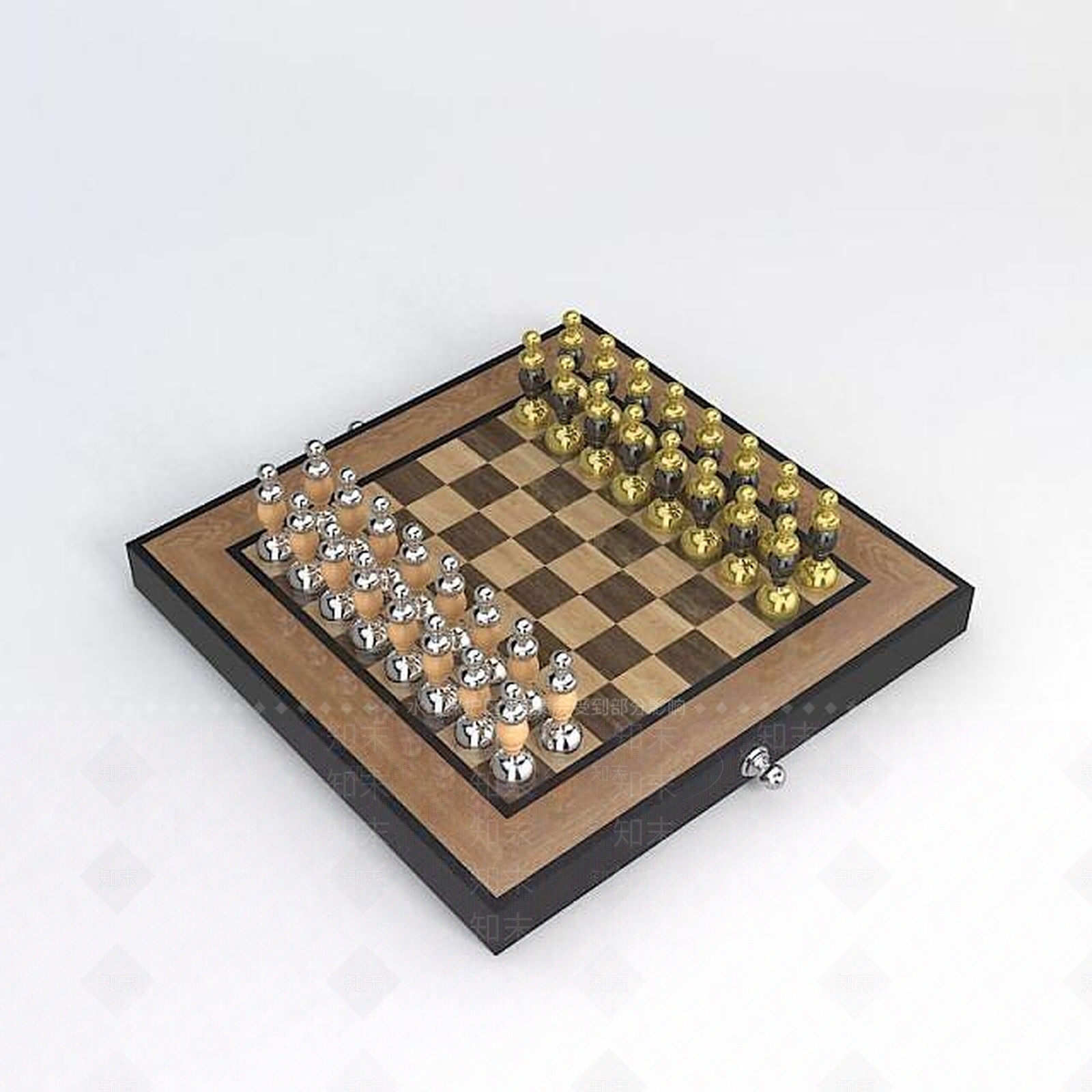 现代棋盘3D模型下载【ID:1188933407】