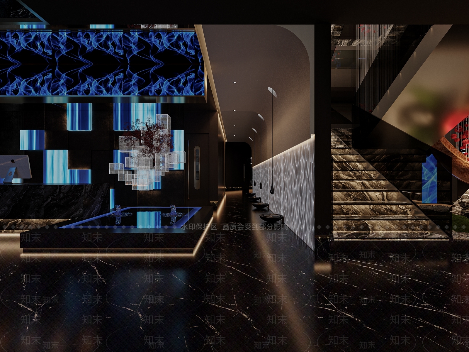 现代新中式足浴店3D模型下载【ID:1188941866】
