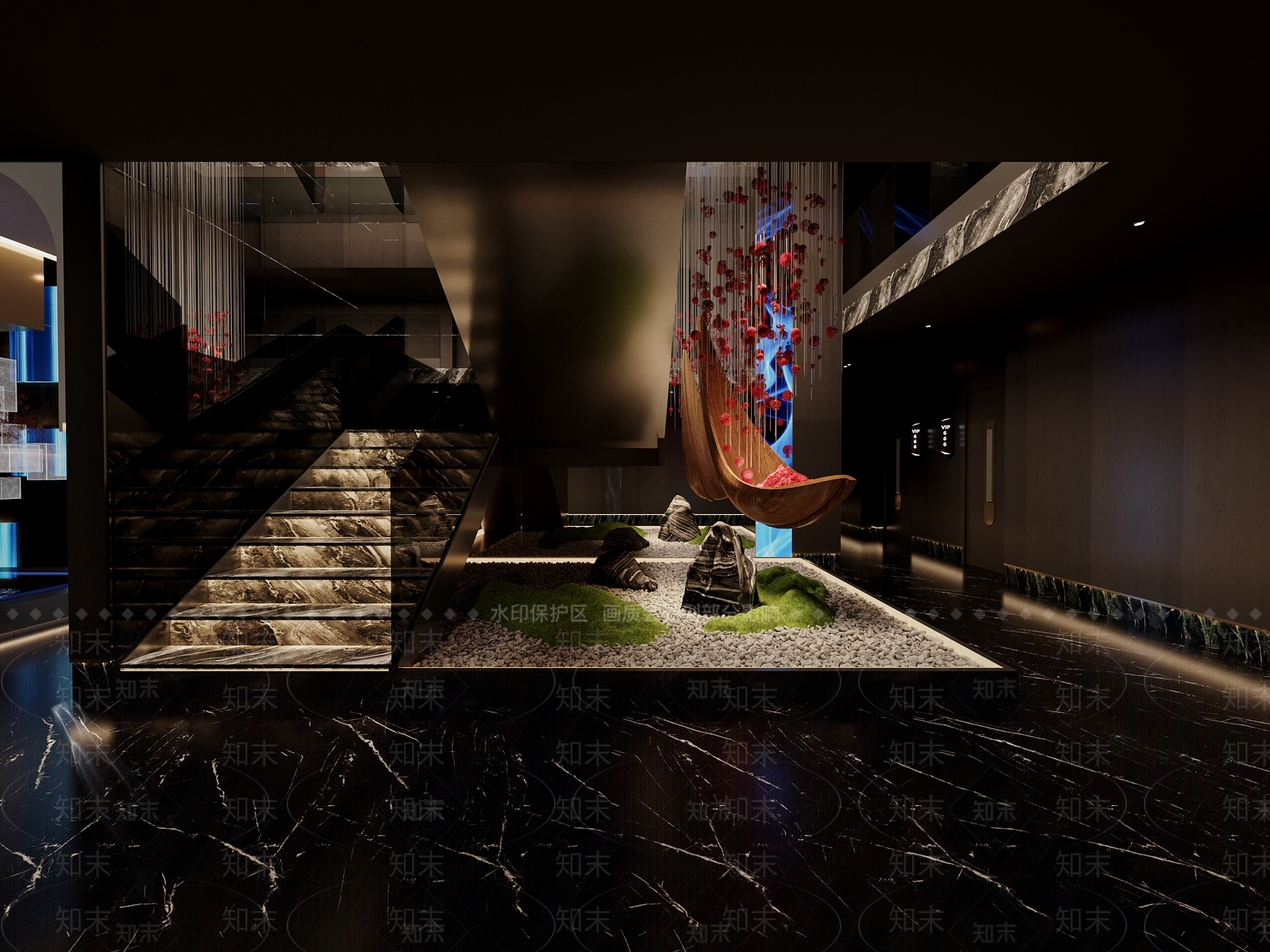 现代新中式足浴店3D模型下载【ID:1188941866】