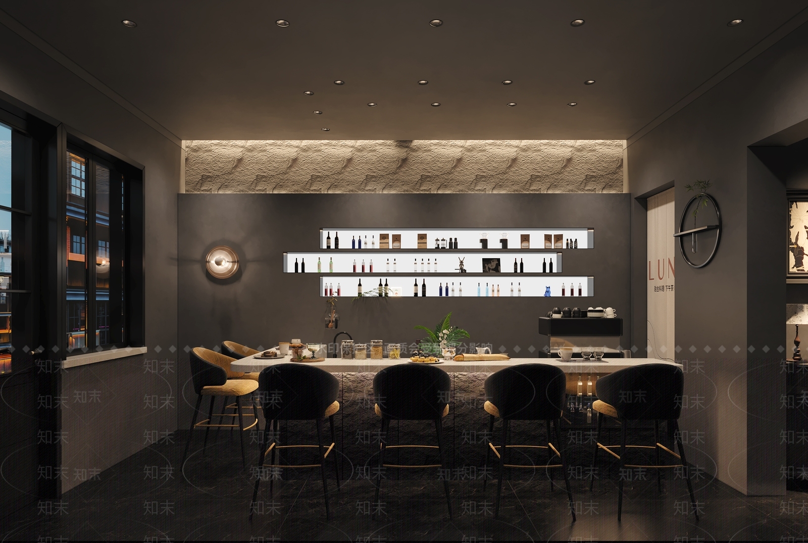 现代工业咖啡厅3D模型下载【ID:1188939933】