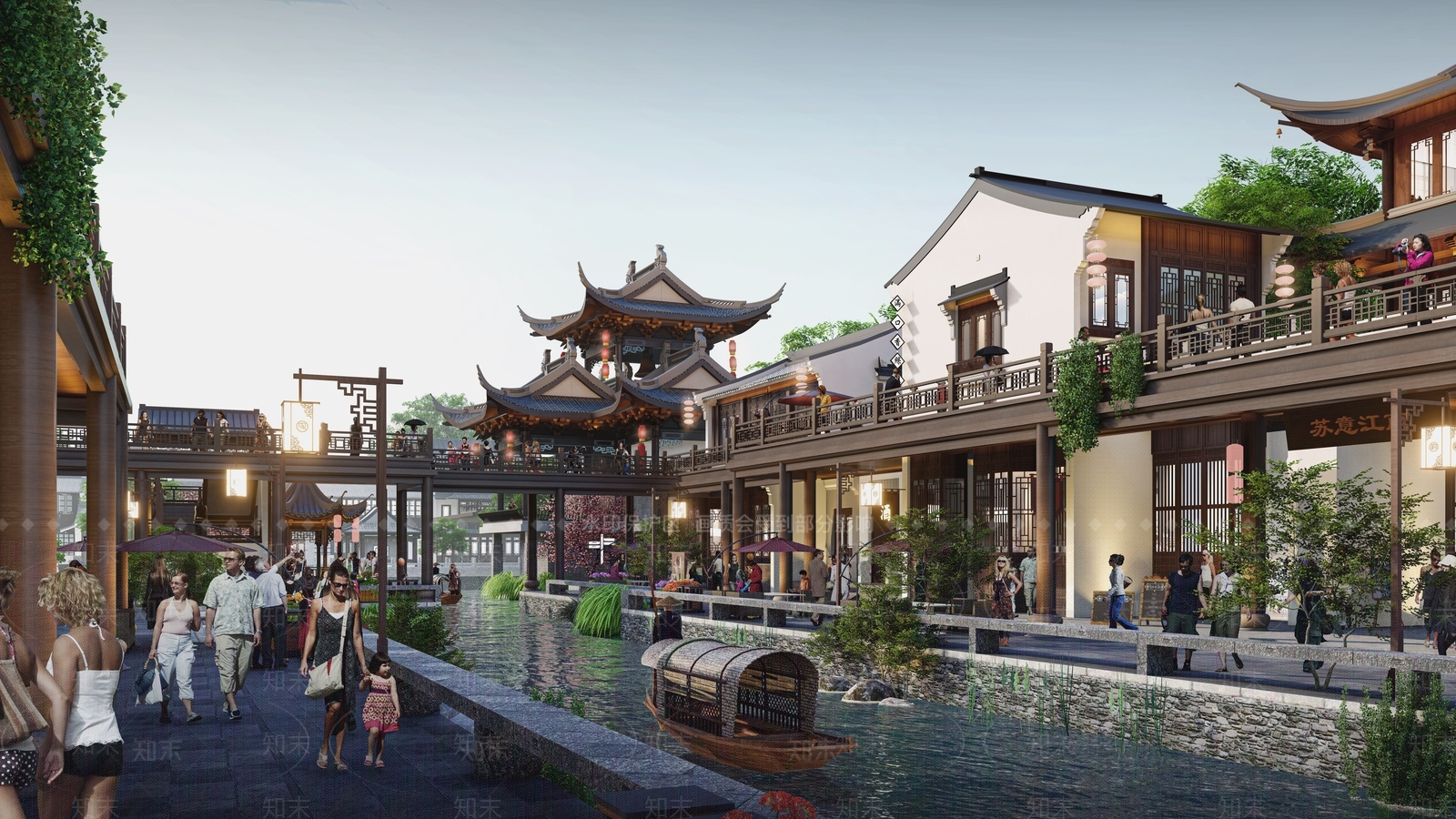 中式商业街SU模型下载【ID:1188946698】