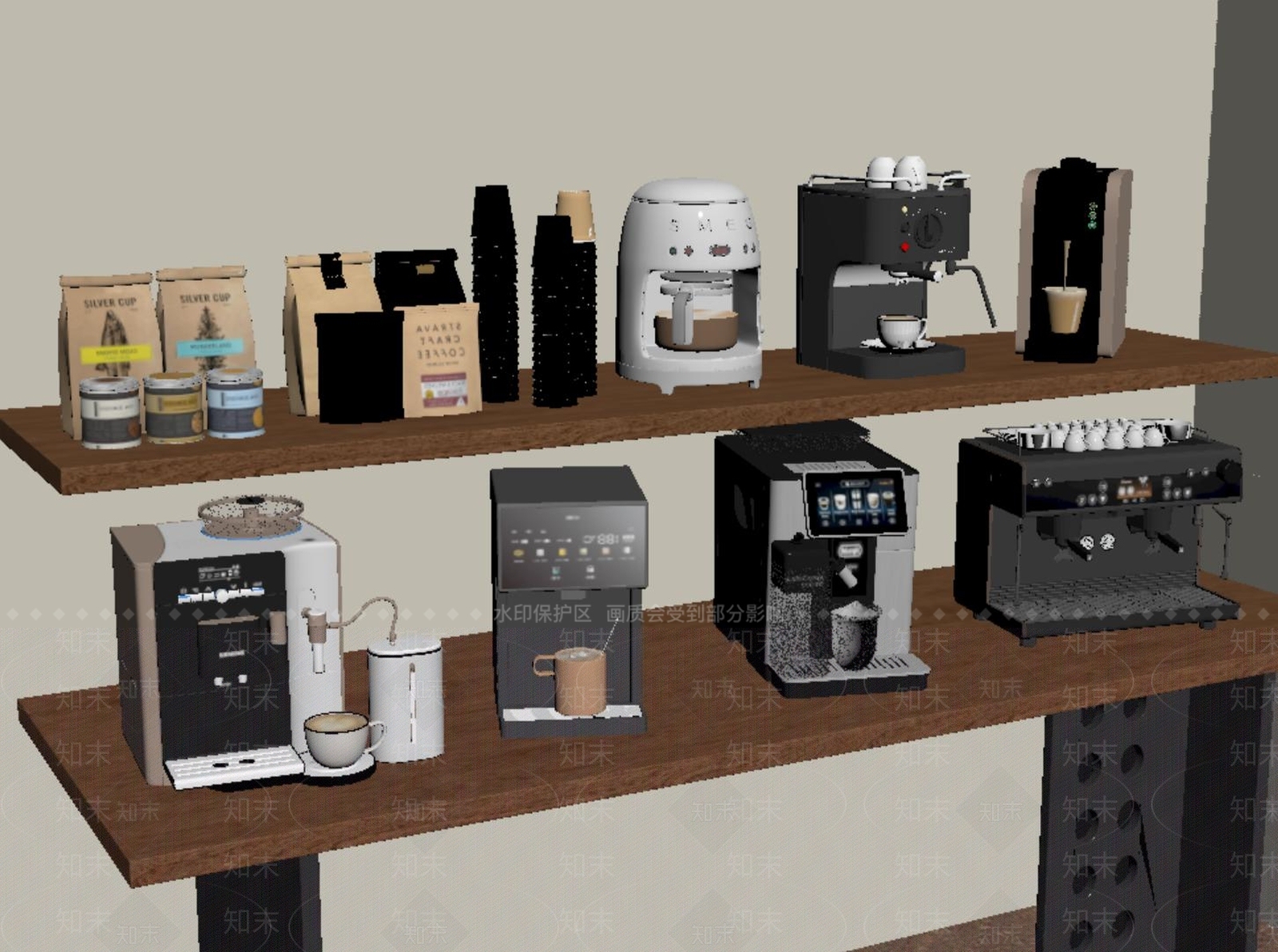 厨房用品组合SU模型下载【ID:1188947507】