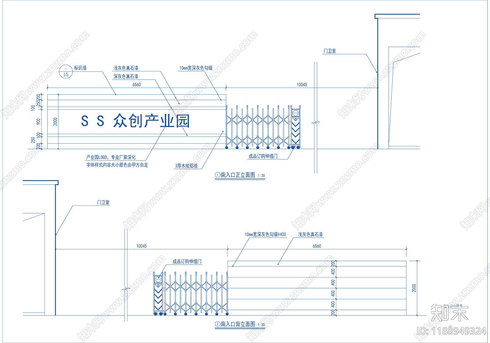 厂房景观cad施工图下载【ID:1188949324】