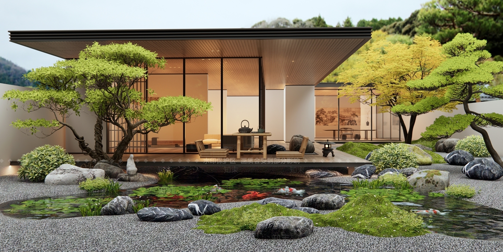 新中式日式庭院3D模型下载【ID:1188951034】