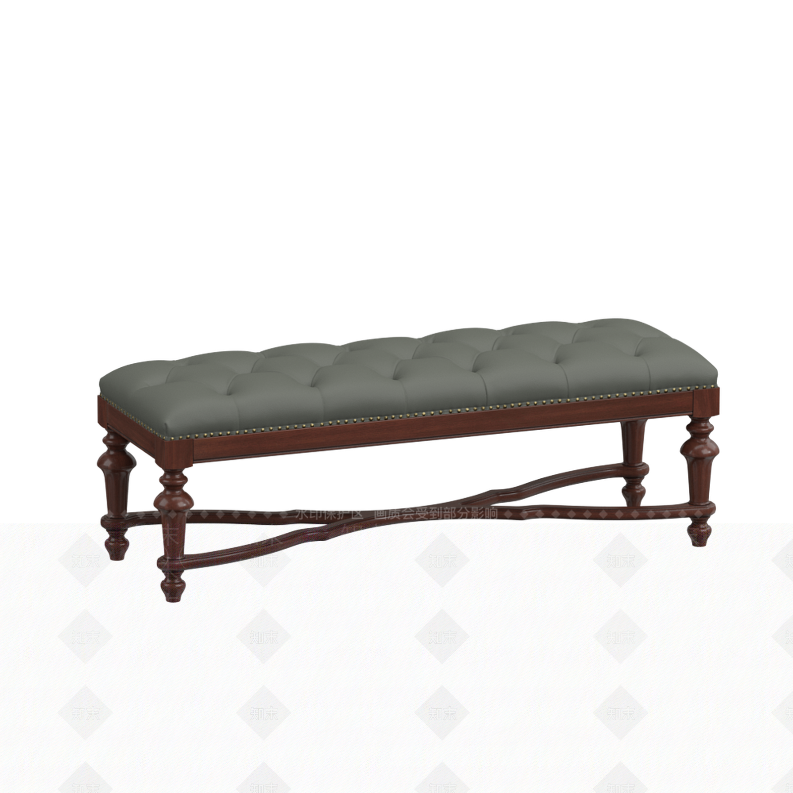 美式简约床尾凳3D模型下载【ID:1188953183】