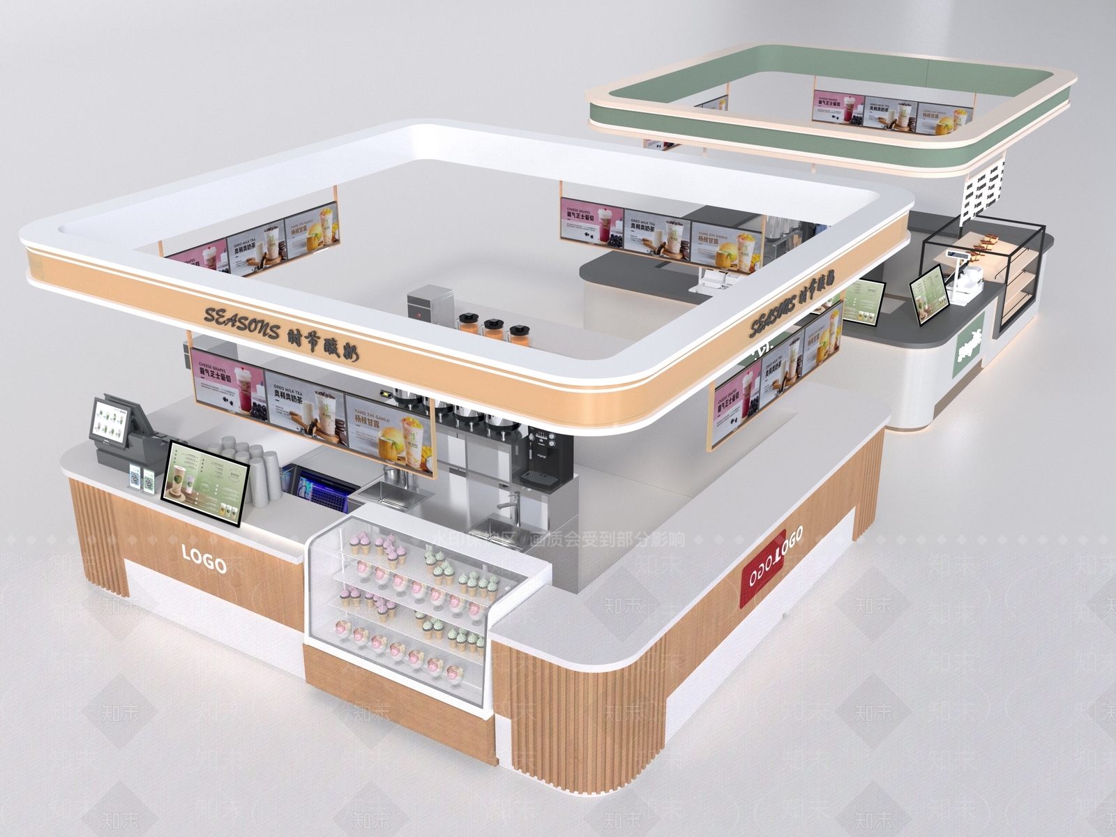 现代奶茶店3D模型下载【ID:1188957432】