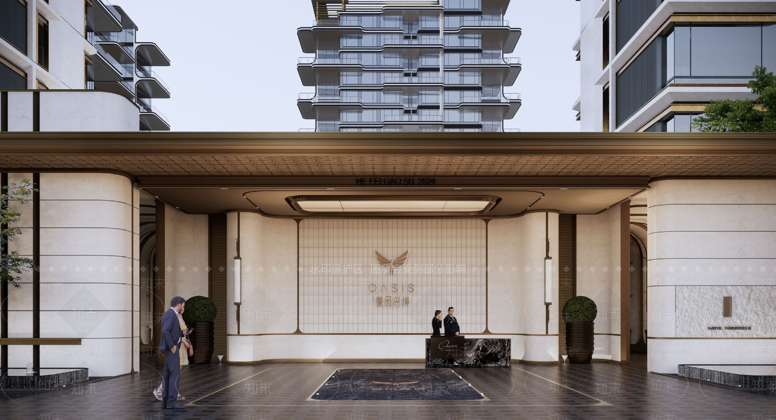 轻奢现代小区景观SU模型下载【ID:1188958965】