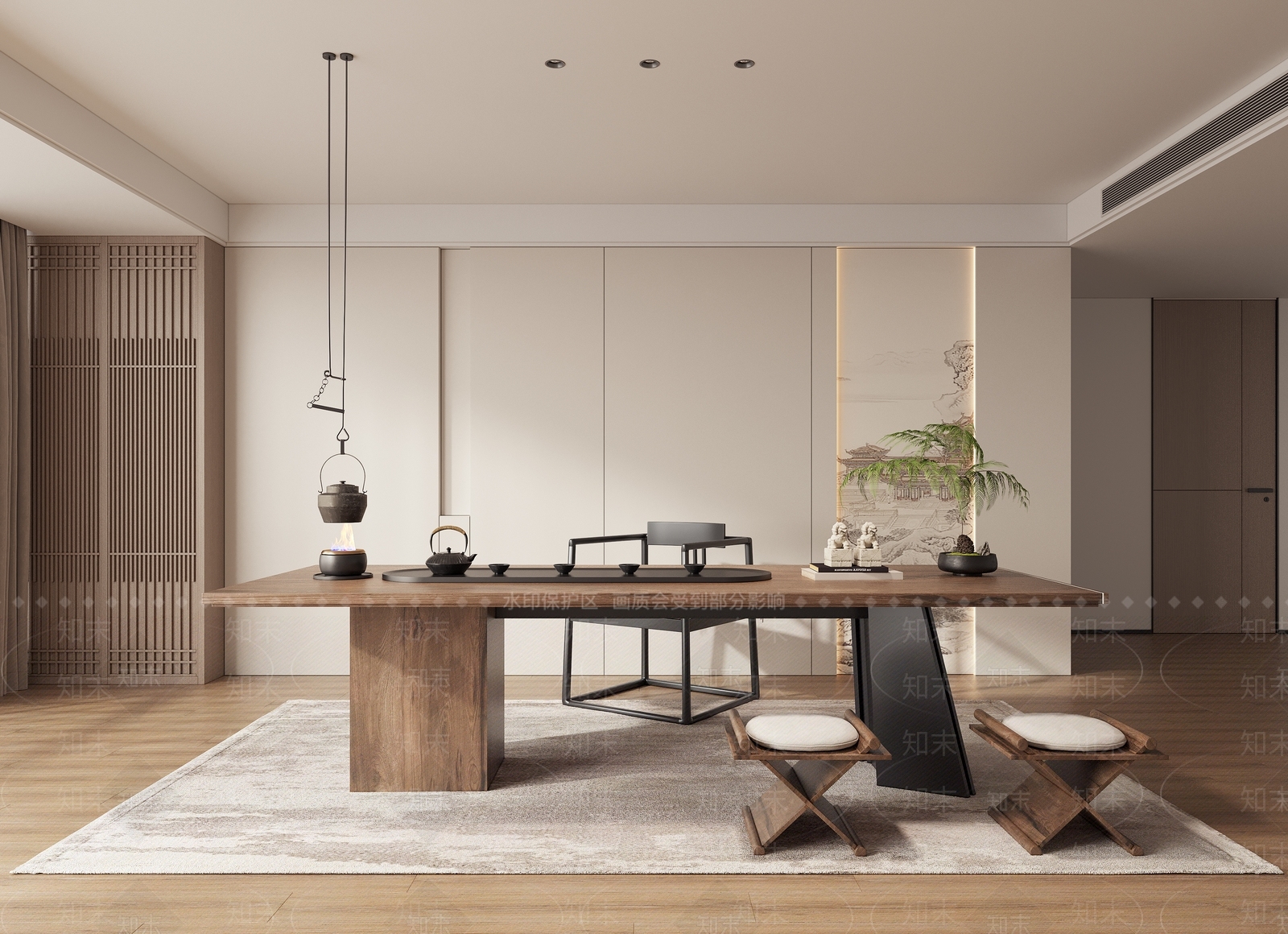 新中式中式茶室SU模型下载【ID:1188963560】
