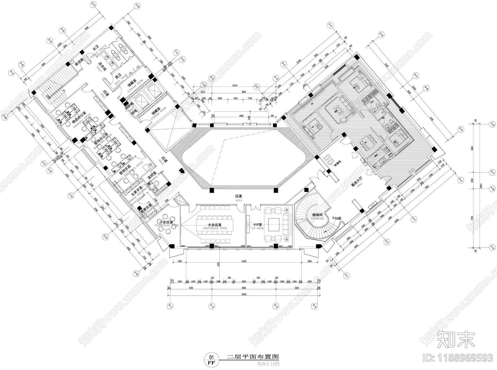 新中式复古售楼处cad施工图下载【ID:1188969593】