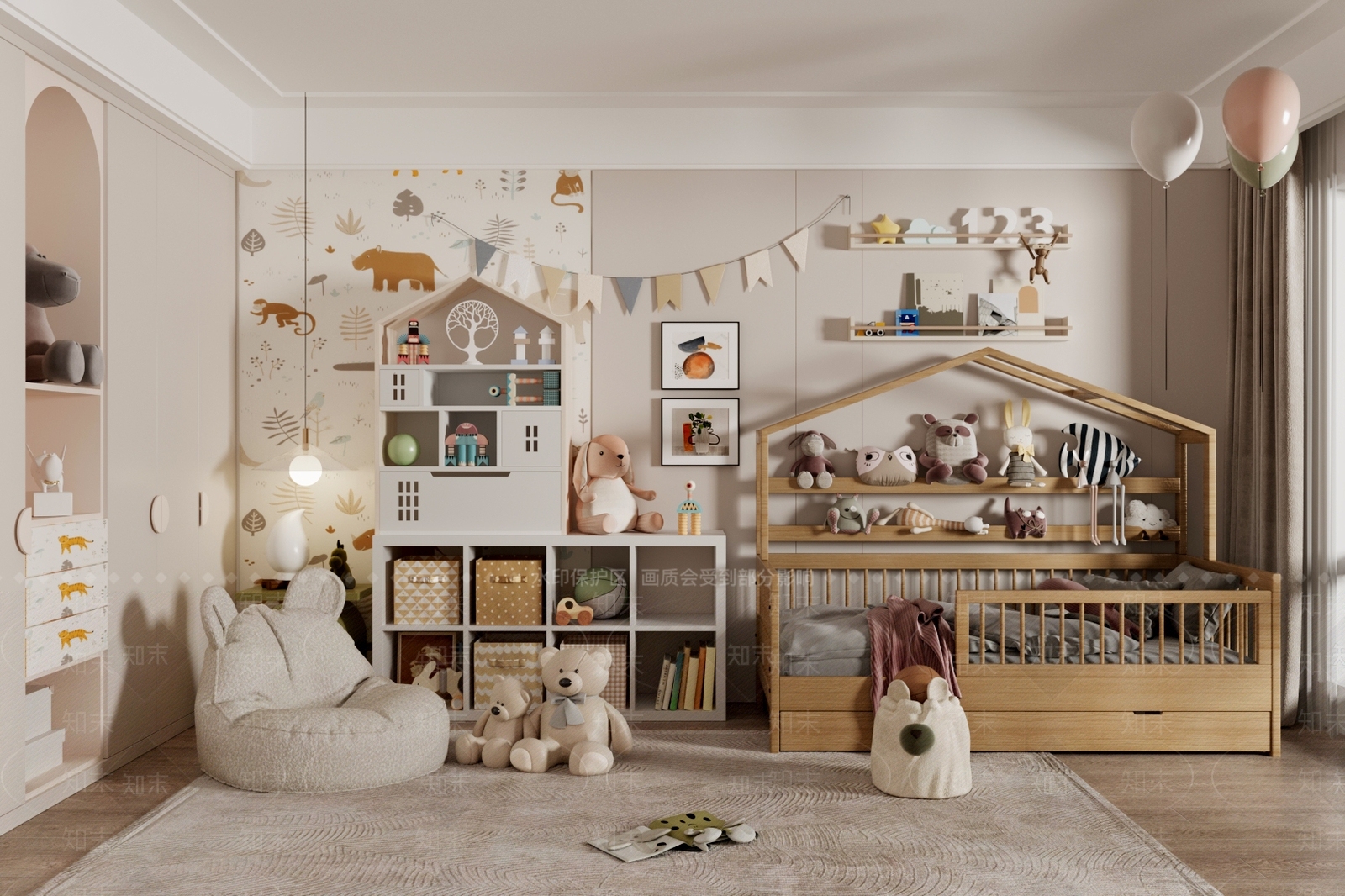 现代儿童娱乐室3D模型下载【ID:1188969735】