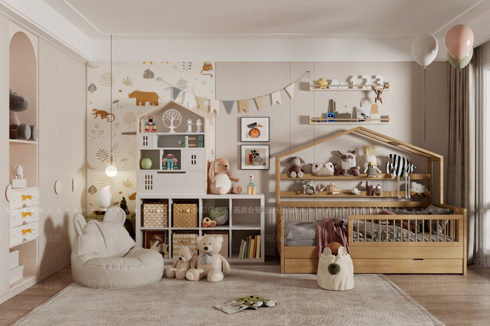 现代儿童玩具房SU模型下载【ID:1188969753】