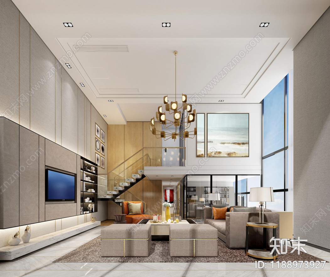 loft公寓cad施工图下载【ID:1188973927】
