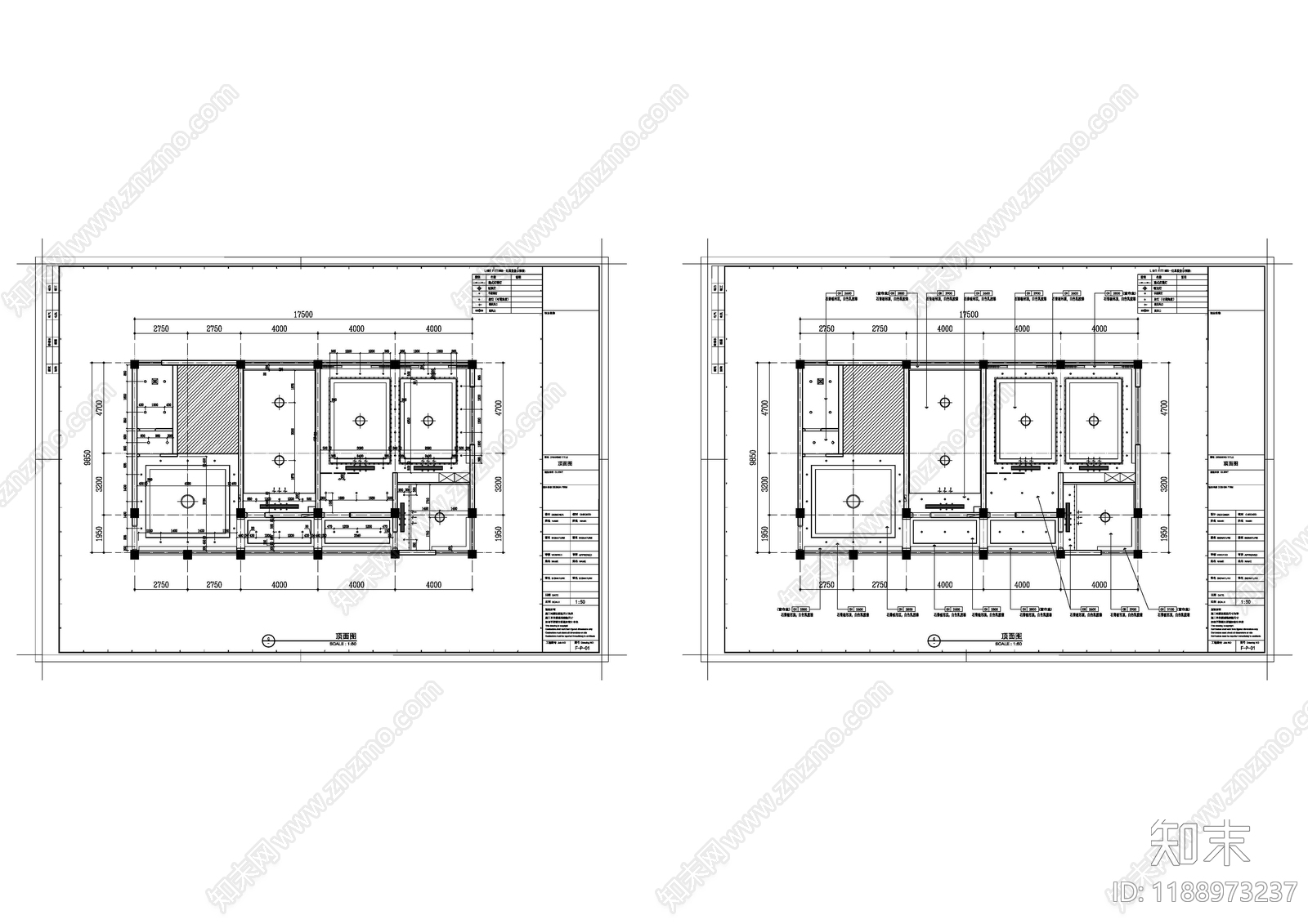 新中式独立办公室cad施工图下载【ID:1188973237】