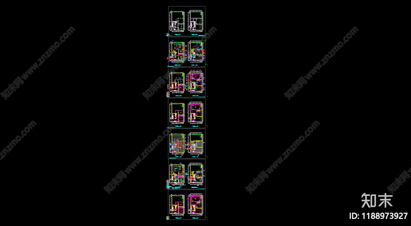 loft公寓cad施工图下载【ID:1188973927】