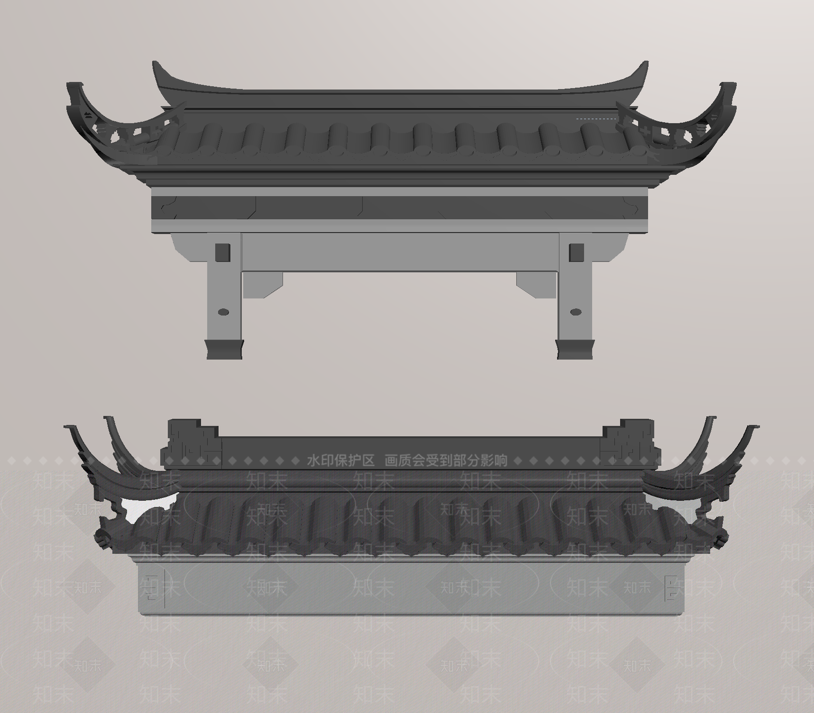 新中式屋檐SU模型下载【ID:1188974868】