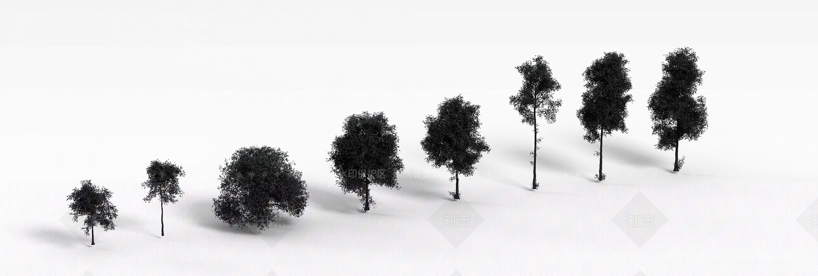 现代道路绿化树3D模型下载【ID:1188976050】